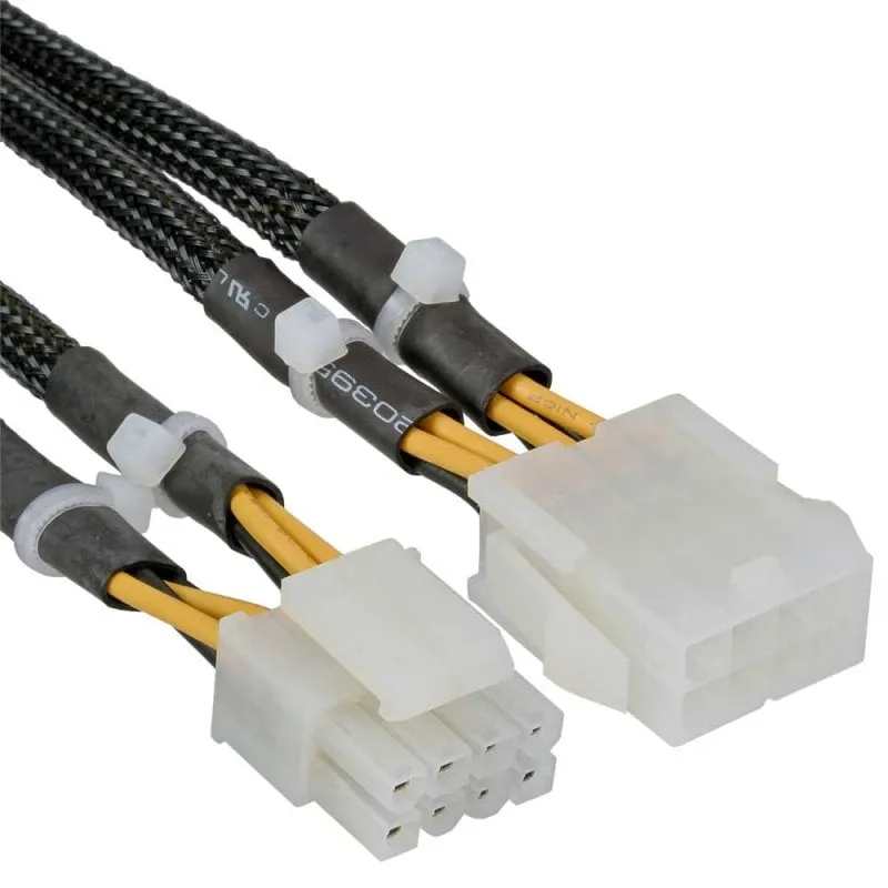 InLine Cavo di alimentazione int. da 4+4pin 12V F a 8pin EPS 12V M, 0,30m - immagine 1