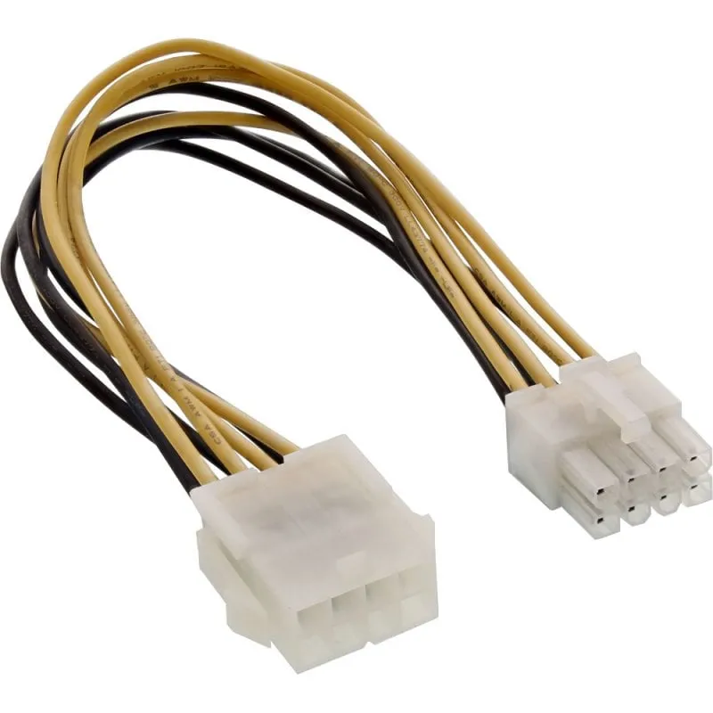 InLine Cavo di alimentazione int. da 8pin EPS 12V F a 8pin EPS 12V M, 0,20m - immagine 1