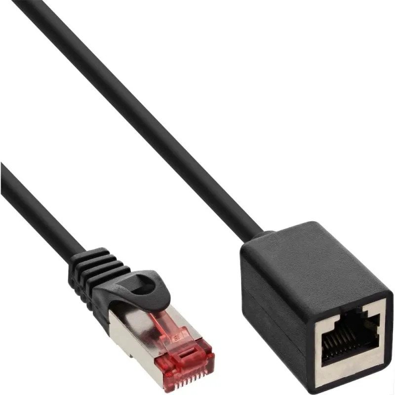 InLine Prolunga Lan, S/FTP(PiMf), Cat.6, 250MHz, CU, halogenf., nero, 2m - immagine 1
