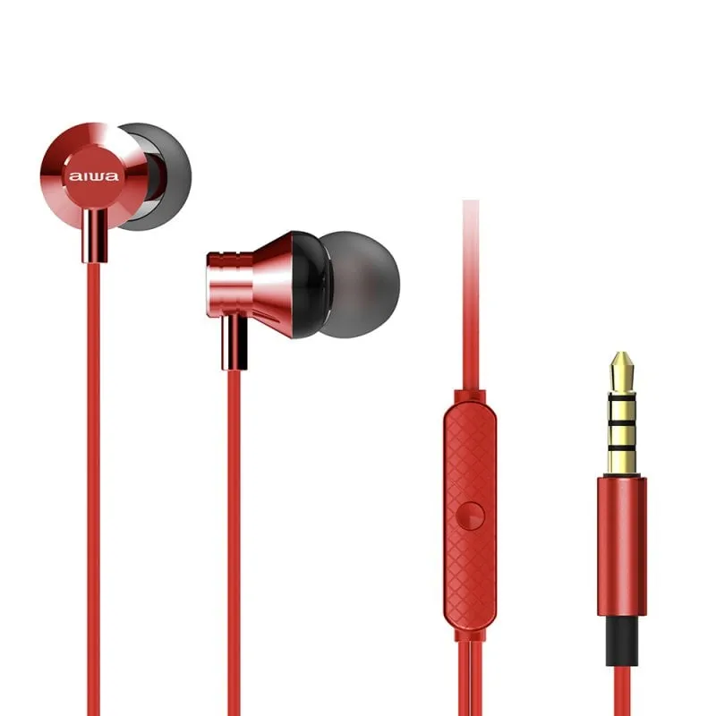 Cuffie Aiwa ESTM-50 con microfono Rosso - immagine 1