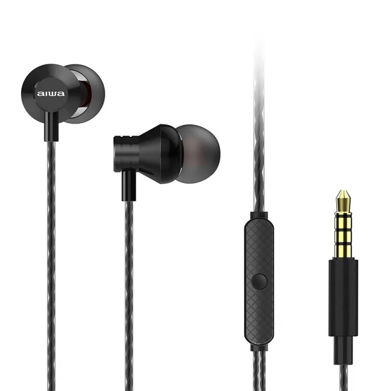 Cuffie Aiwa ESTM-50 con microfono nere - immagine 1