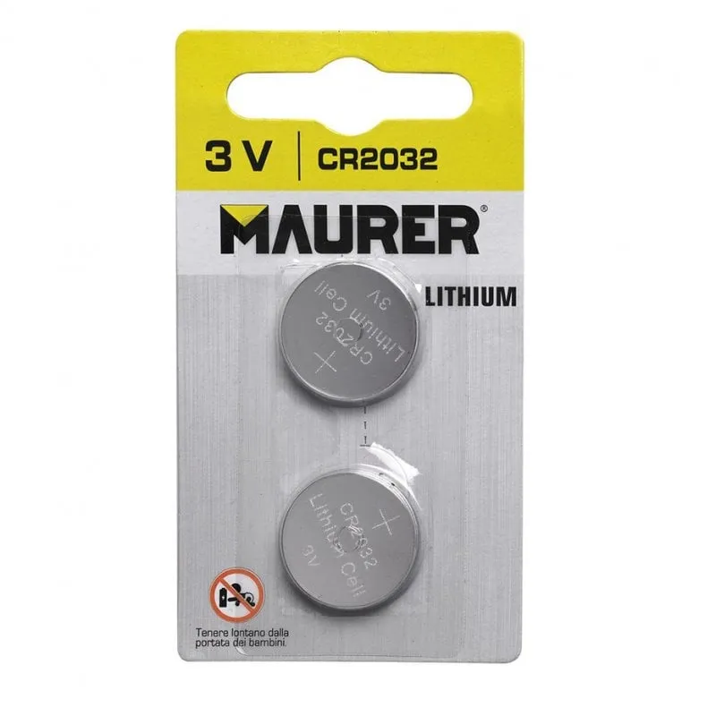 Maurer Confezione da 2 batterie a bottone al litio CR2032 3V - immagine 1