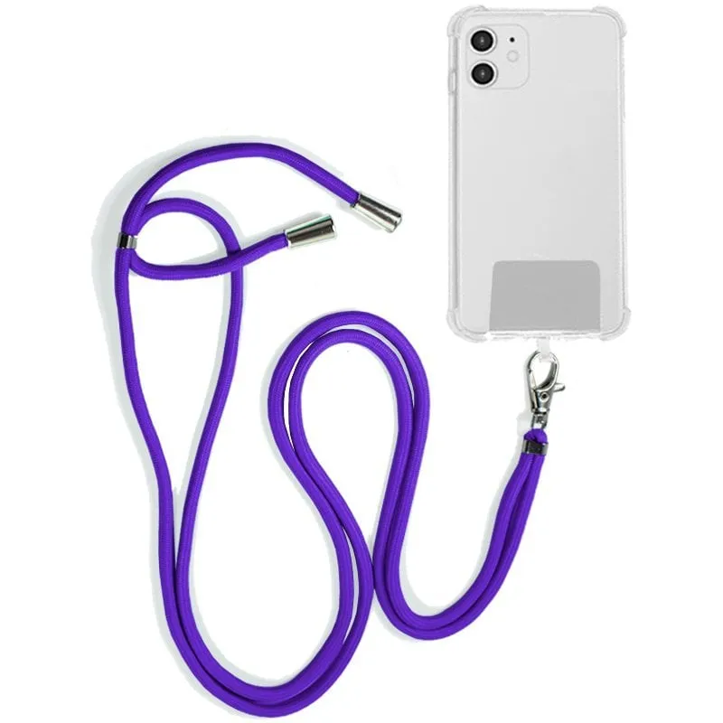 Cordoncino universale da appendere viola cool con tessera per smartphone - immagine 1