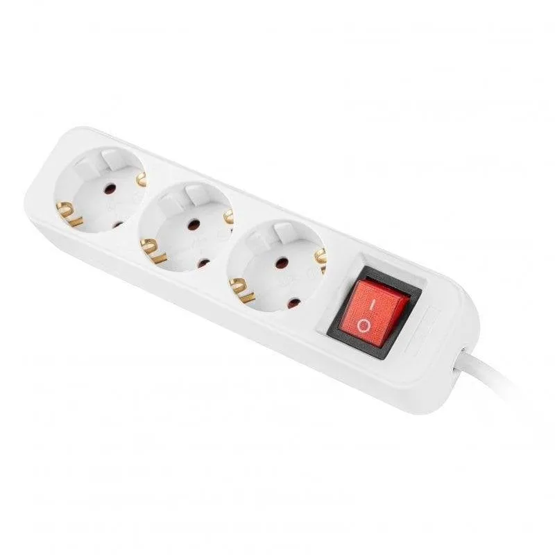 Multipresa Lanberg PS1-03F-0150-W 3 prese con protezione bambino 1,5 m bianca - immagine 1