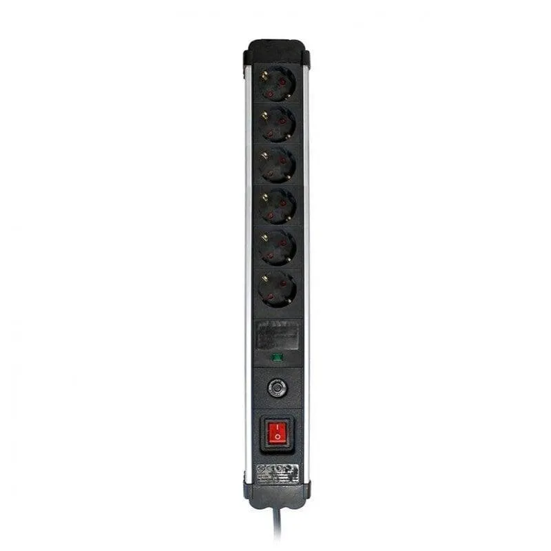 Multipresa Simon Brico Extrapower 6 prese in alluminio con protezione interruttore LED - immagine 1