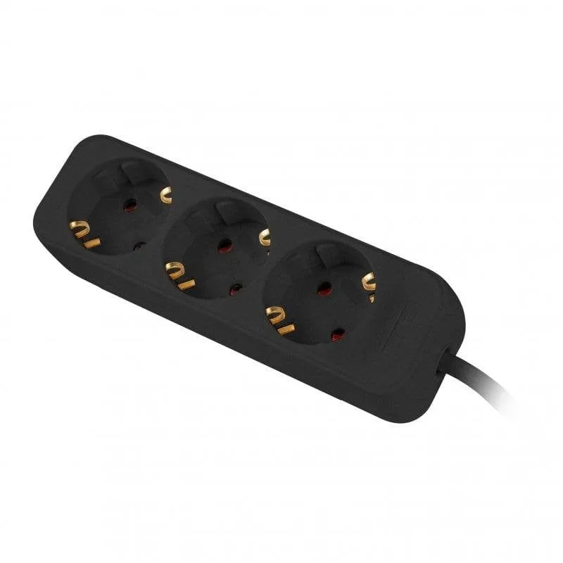 Multipresa Lanberg PS0-03F-0150-BK 3 prese con protezione bambini 1,5 m nera - immagine 1