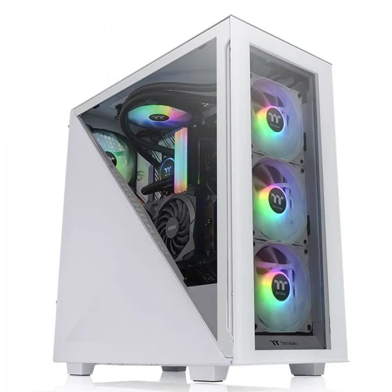 Thermaltake Divider 300 TG Snow ARGB Vetro temperato USB 3.0 - immagine 1
