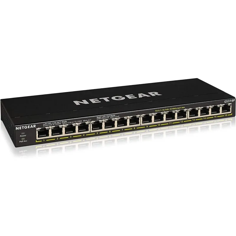 Switch Netgear GS316P 16 porte Gigabit PoE - immagine 1