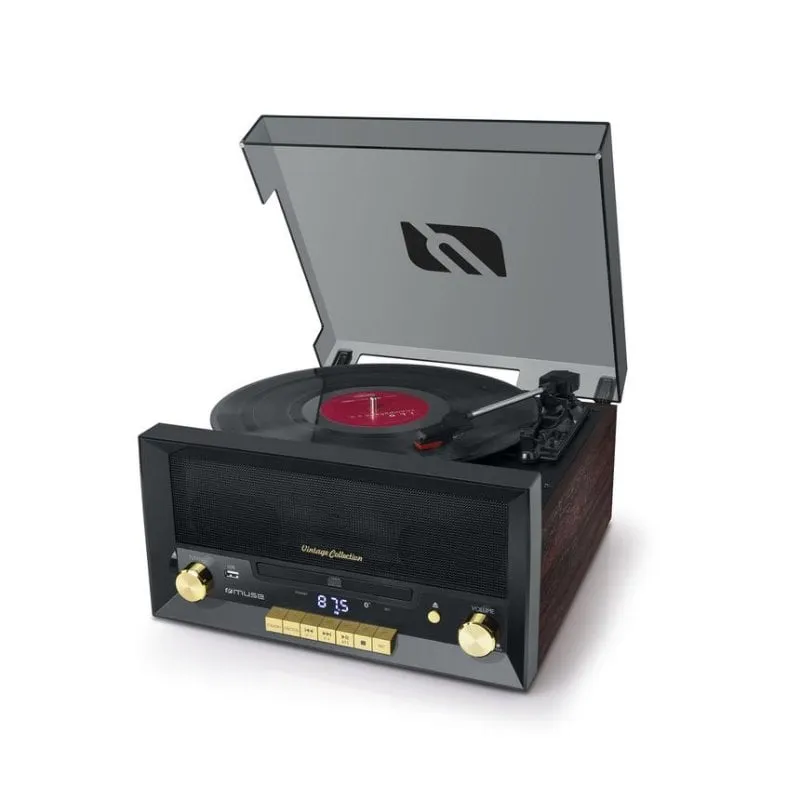 Giradischi Muse MT-112 W 20 W Bluetooth a cinghia CD USB FM marrone - immagine 1