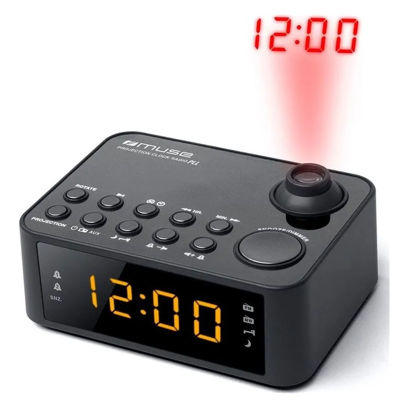 Radiosveglia Muse M178P con proiezione nera - immagine 1