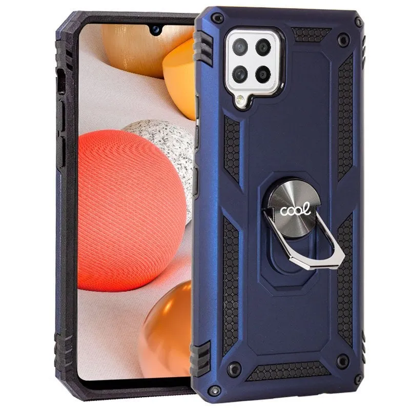 Custodia rigida blu freddo con anello per Samsung A426 Galaxy A42 5G - immagine 1