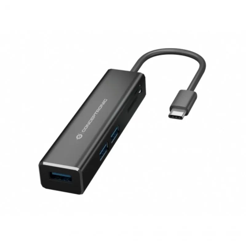 Hub USB Conceptronic DONN08B con lettore di schede - immagine 1