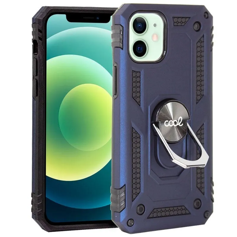 Custodia rigida blu freddo con anello per iPhone 12/12 Pro - immagine 1