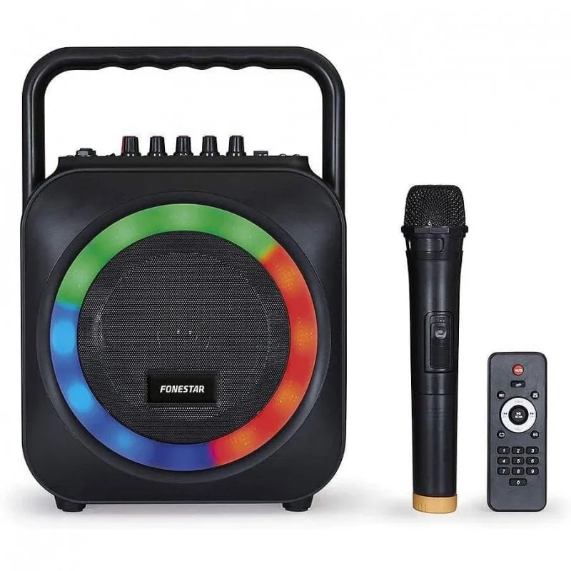 Altoparlante Bluetooth Fonestar BOX-35LED con Karaoke 35W Nero - immagine 1