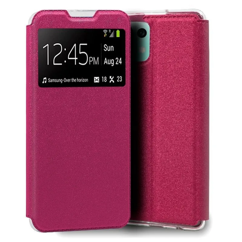 Custodia Flip Cover rosa tinta unita per Xiaomi Mi 11 Lite/Mi 11 Lite 5G - immagine 1