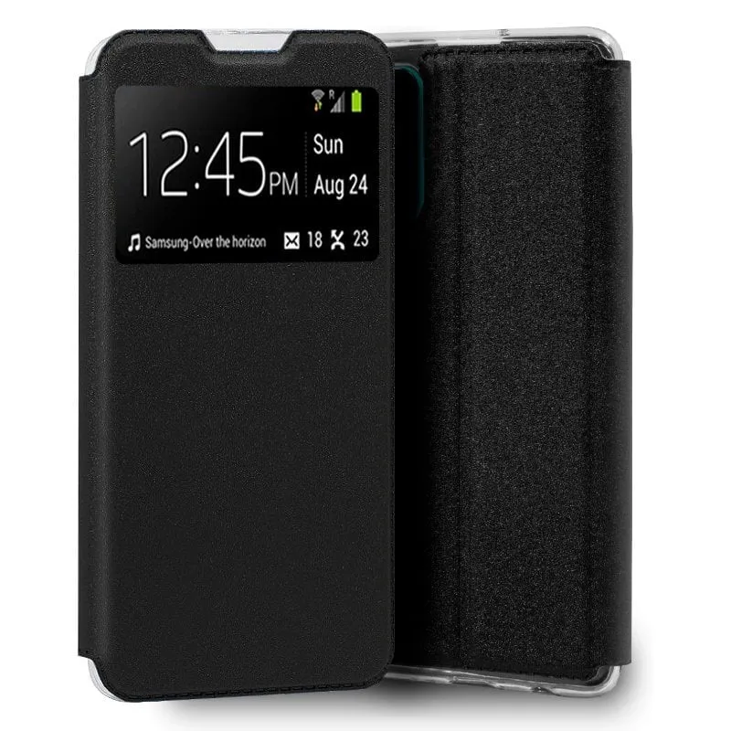 Custodia Flip Cover nera liscia e fantastica per Oppo A94 5G - immagine 1