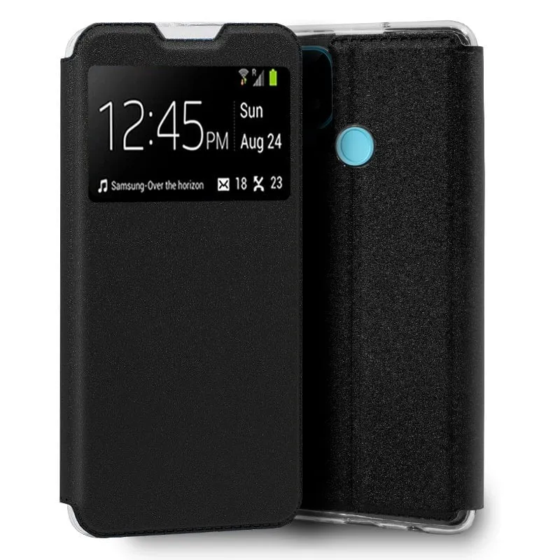 Custodia Flip Cover nera liscia e fantastica per Realme C21 - immagine 1