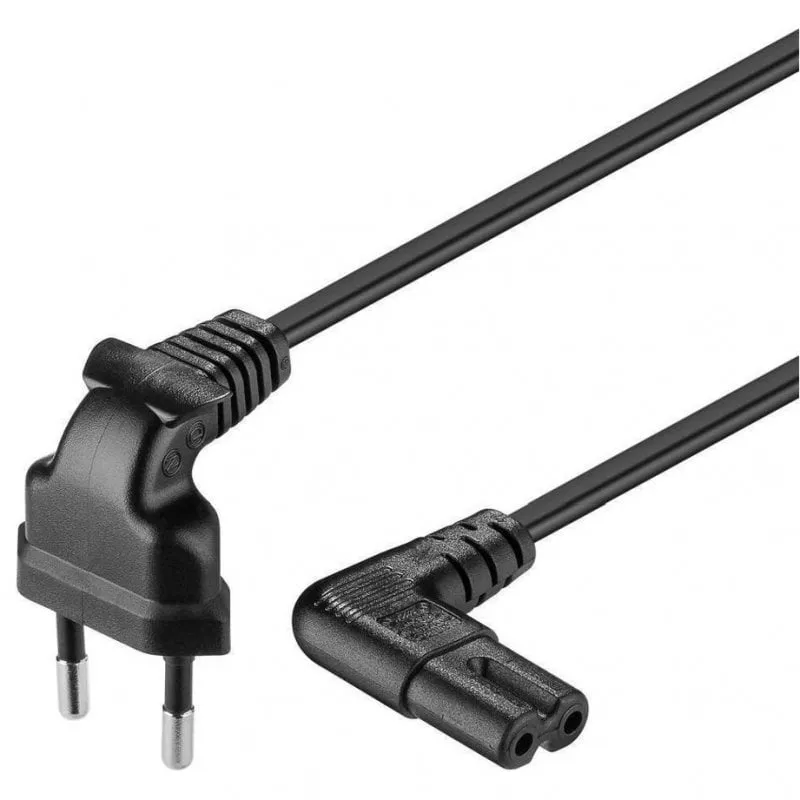 Cavo di alimentazione angolato Goobay IEC-320/C7 50 cm Nero - immagine 1