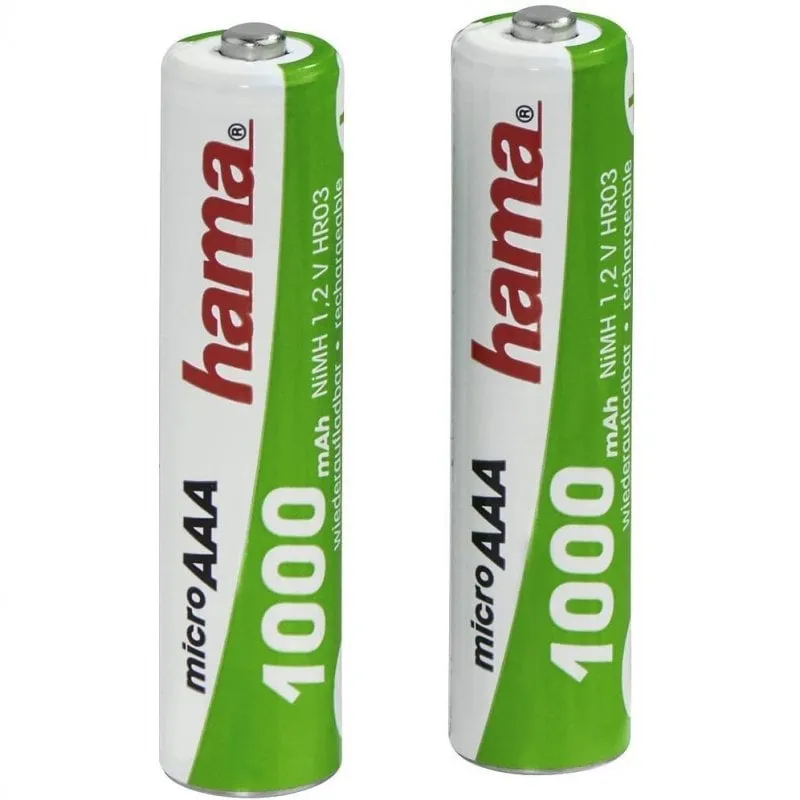 Hama Confezione da 2 batterie ricaricabili 1000mAh AAA HR03 - immagine 1