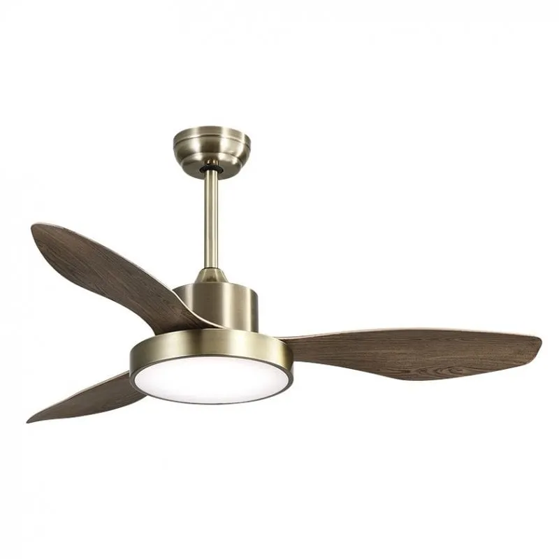 Ventilatore da soffitto Fabrilamp Hayate con luce e controllo 70W in pelle - immagine 1