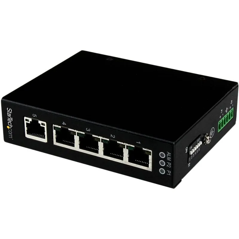 StarTech.com Switch di rete Commutatore Industriale Gigabit Ethernet a 5 porte non gestito - Guide DIN / Montabile a parete - immagine 1