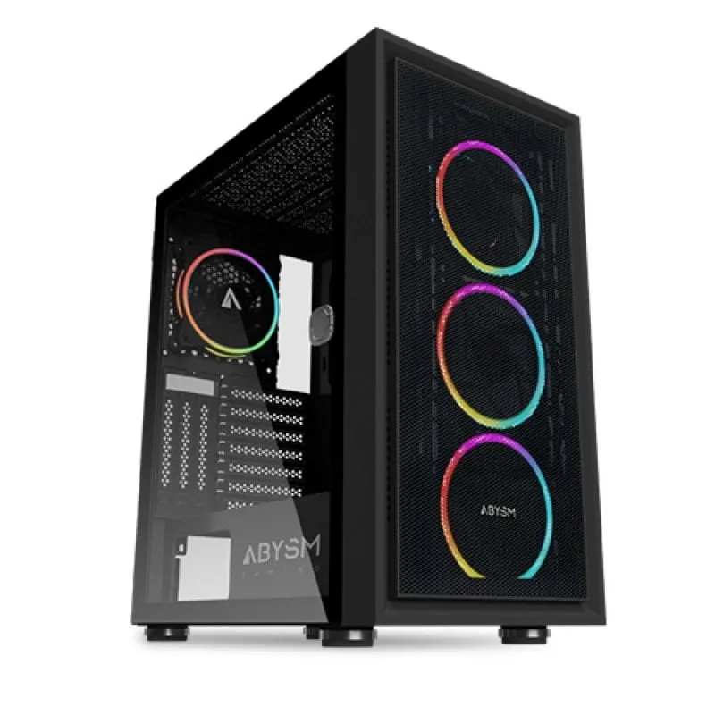 Abysm Gaming Danube Kamp ARGB ATX Custodia per PC in vetro temperato USB 3.0 Nero - immagine 1
