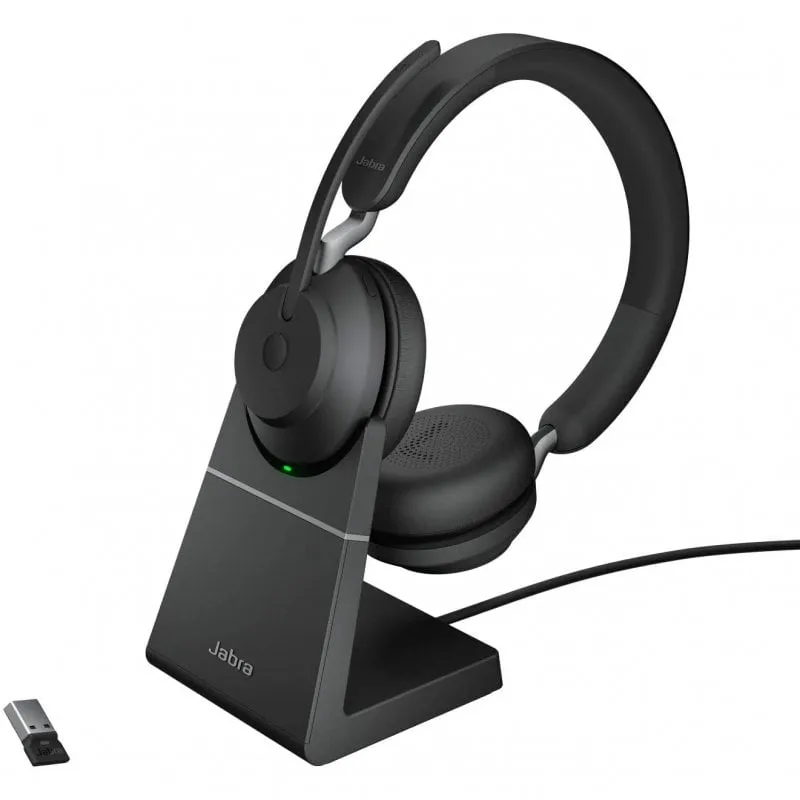 Jabra Evolve2 65, UC Stereo Auricolare Wireless A Padiglione Ufficio USB tipo A Bluetooth Nero - immagine 1