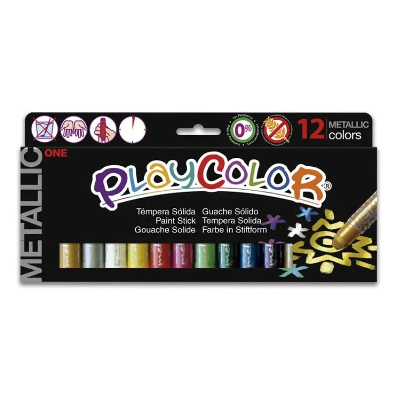 Instant PlayColor Metallic Una scatola di 12 bastoncini di tempera Colori metallici assortiti - immagine 1