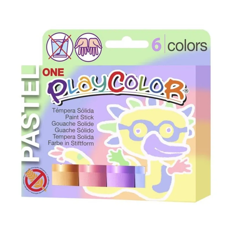 Instant PlayColor Pastel Una scatola di 6 bastoncini di tempera Colori pastello assortiti - immagine 1