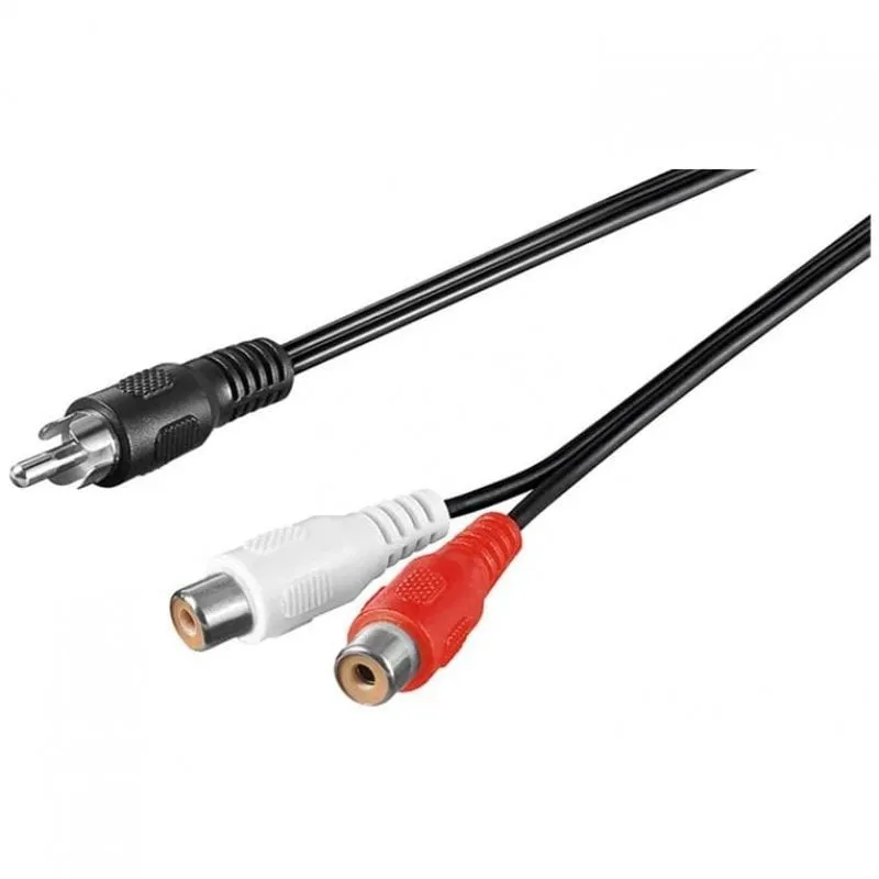 Equipaggia il cavo audio Mini Jack da 3,5 mm maschio a 2x RCA femmina da 2,5 m Nero - immagine 1