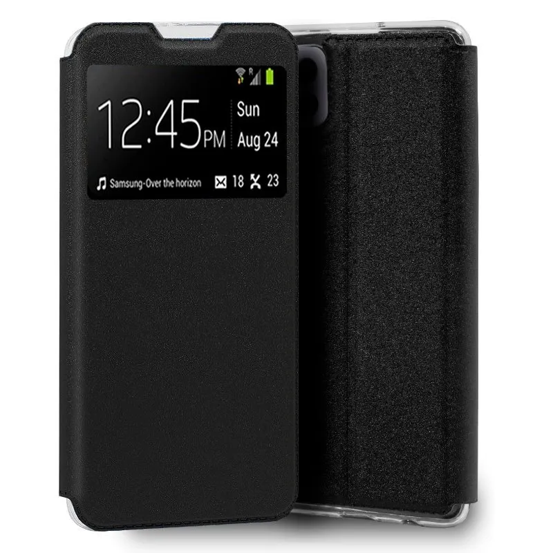 Custodia Flip Cover nera liscia e fantastica per Samsung Galaxy A22 5G - immagine 1