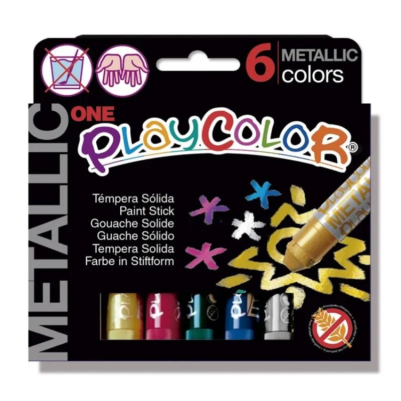 Instant PlayColor Metallic Una scatola di 6 bastoncini di tempera Colori metallici assortiti - immagine 1