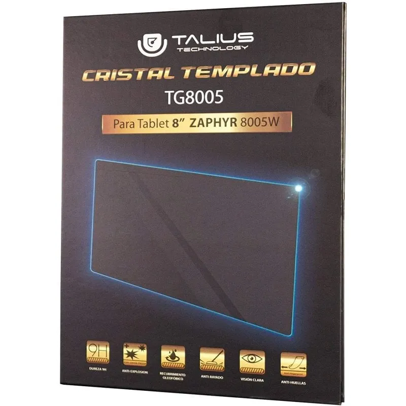 Talius TG8005 Protezione in vetro temperato per Zaphyr 8005W/8004W 8" - immagine 1