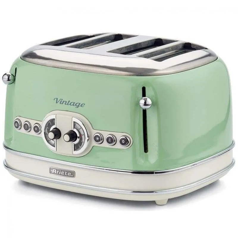 Tostapane vintage Ariete 0156/04 4 fessure 1600 W 6 livelli Scongelamento Verde - immagine 1