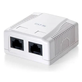 Rosetta di superficie Cat5e 2 connettori di rete RJ-45 femmina - immagine 1