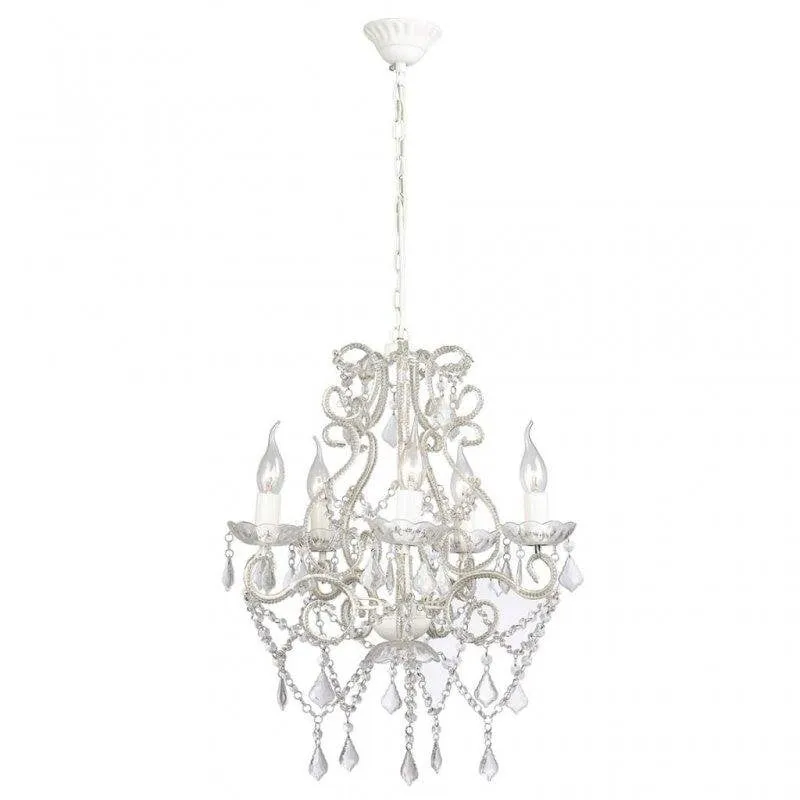 Lampadario a sospensione vidaXL 5xE14 cristallo metallo design classico elegante - immagine 1