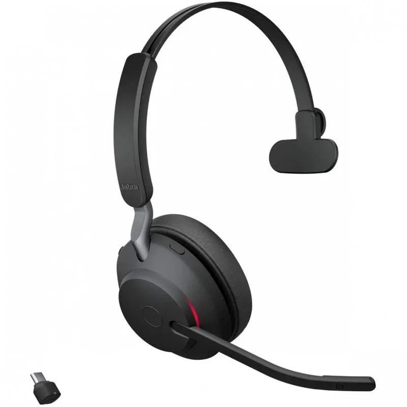 Jabra Evolve2 65, UC Mono Auricolare Wireless A Padiglione Ufficio USB tipo-C Bluetooth Nero - immagine 1