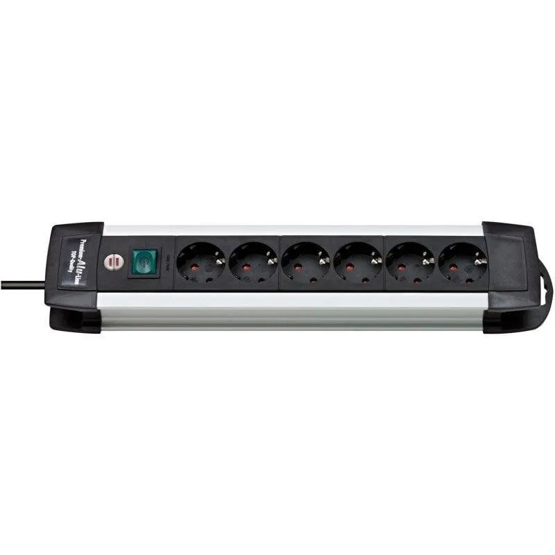 Multipresa Brennenstuhl Premium-Alu-Line 6 prese con interruttore e protezione bambini parete - immagine 1