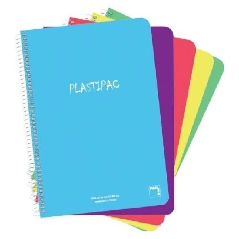 Sam Plastipac Confezione da 5 Quaderni a Spirale Quadrati 80 Fogli Colori Assortiti - immagine 1