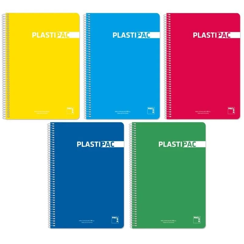 Confezione da 5 quaderni Pacsa Plastipac Multicolor Din A4 80 fogli - immagine 1