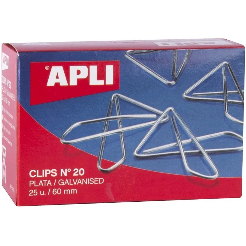 Apli Scatola da 25 Clip a Farfalla N. 20 Argento - immagine 1