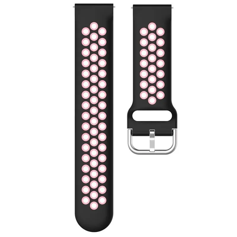 Cool cinturino in caucciù universale nero-rosa 20mm per Amazfit Bip/GTS/Bip Lite/Huawei/Samsung/Cool Oslo - immagine 1