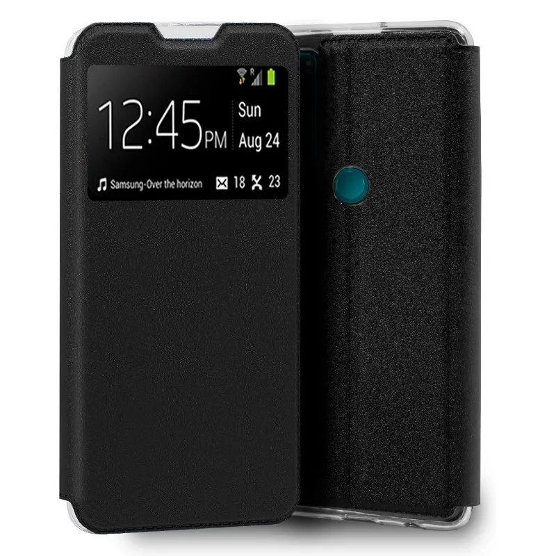 Custodia Flip Cover nera liscia e fantastica per TCL 20 SE - immagine 1