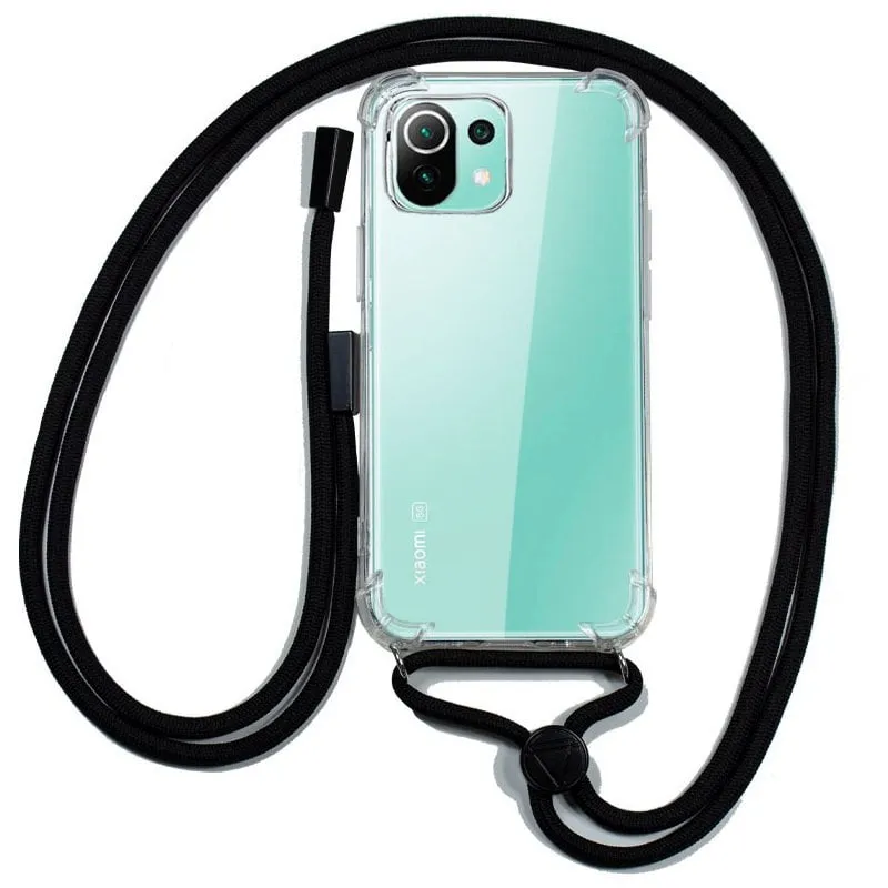 Fantastica custodia trasparente con cordino nero per Xiaomi MI 11 Lite/ Mi 11 Lite 5G - immagine 1