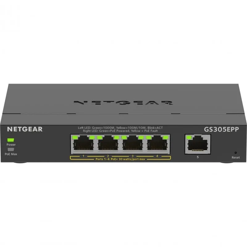 Switch NETGEAR GS305EPP-100PES 5 porte Gigabit 4xPoE+ - immagine 1