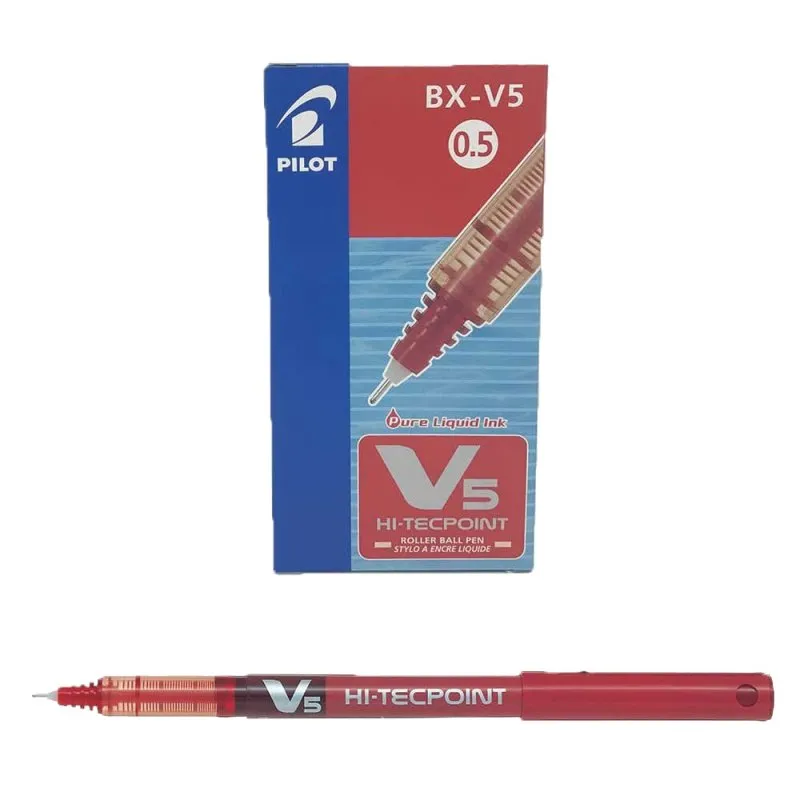 Pilot V5 Pilot V5 Scatola da 12 pennarelli a inchiostro liquido rosso - immagine 1
