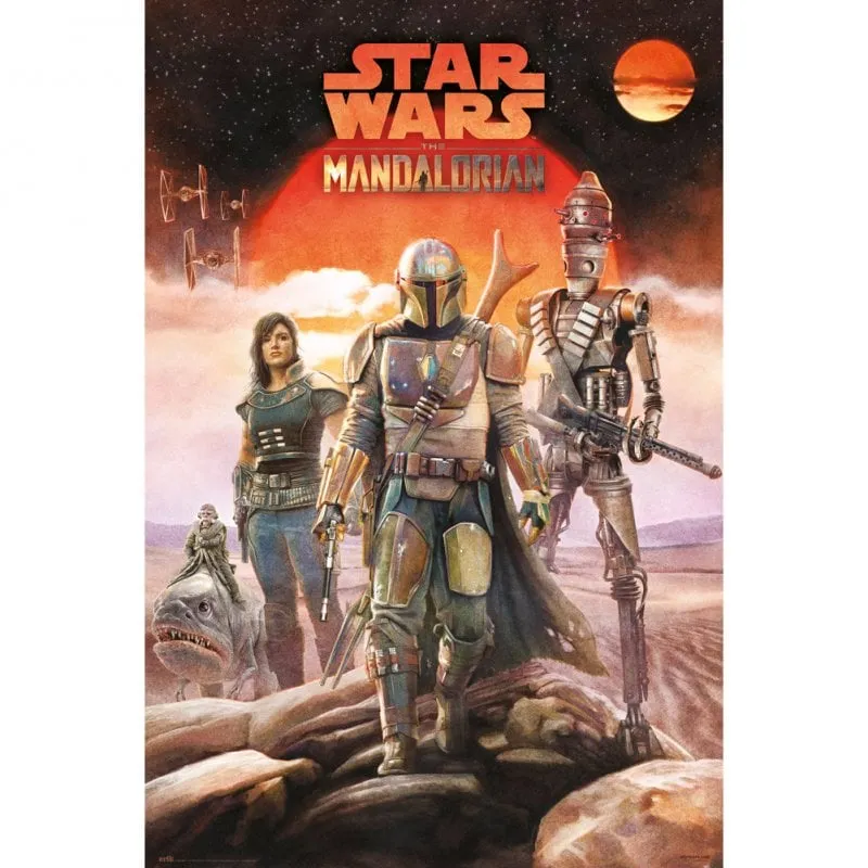 Maxi poster Erik Star Wars The Mandalorian Group 91,5x61 cm - immagine 1