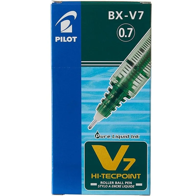Pilot V7 Confezione da 12 pennarelli a inchiostro liquido verde - immagine 1