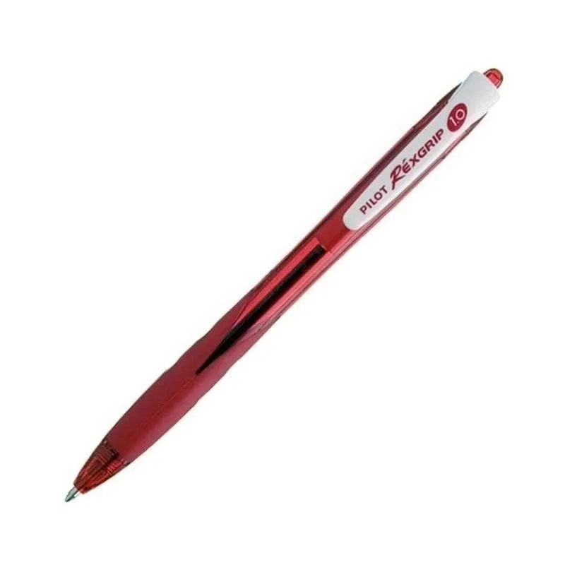 Pilot RexGrip Begreen Scatola da 10 penne a inchiostro a olio retrattili rosse - immagine 1