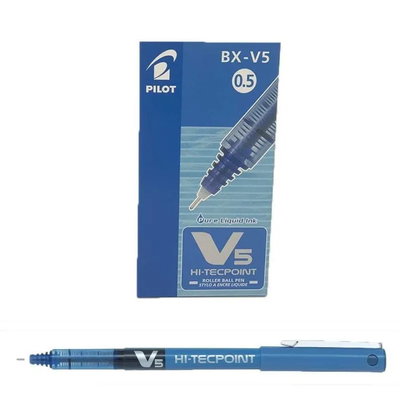 Pilot V5 Confezione da 12 pennarelli a inchiostro liquido blu - immagine 1